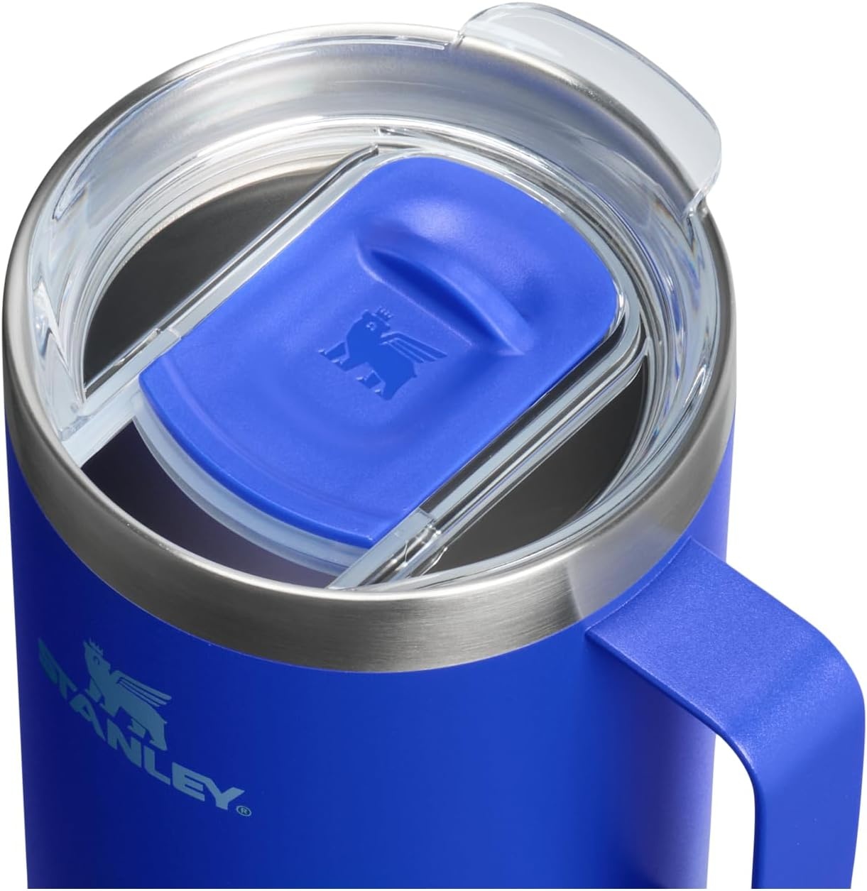image:imageSTANLEY Everyday Camp Mug 12 oz Drink Through Lid Cup for Coffee Tea and Drinks Insulated Stainless Steel Coffee Mug BPAFree ChampagneCobalt