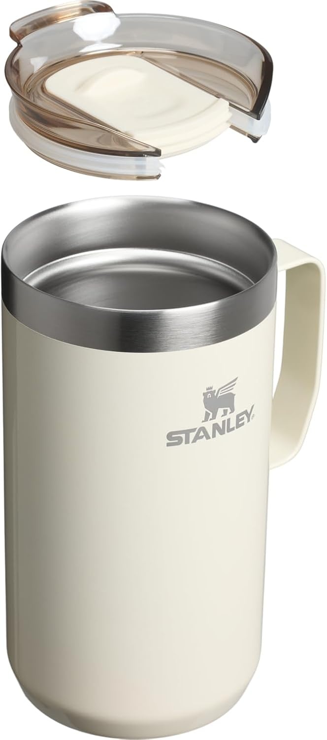 image:imageSTANLEY Everyday Camp Mug 12 oz Drink Through Lid Cup for Coffee Tea and Drinks Insulated Stainless Steel Coffee Mug BPAFree ChampagneCream Gloss