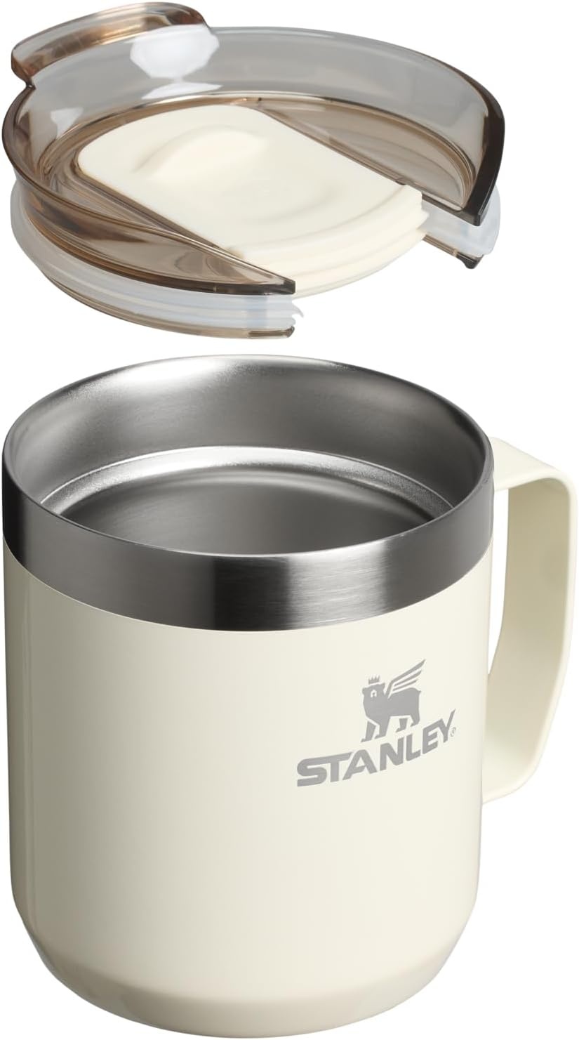 image:imageSTANLEY Everyday Camp Mug 12 oz Drink Through Lid Cup for Coffee Tea and Drinks Insulated Stainless Steel Coffee Mug BPAFree ChampagneCream Gloss