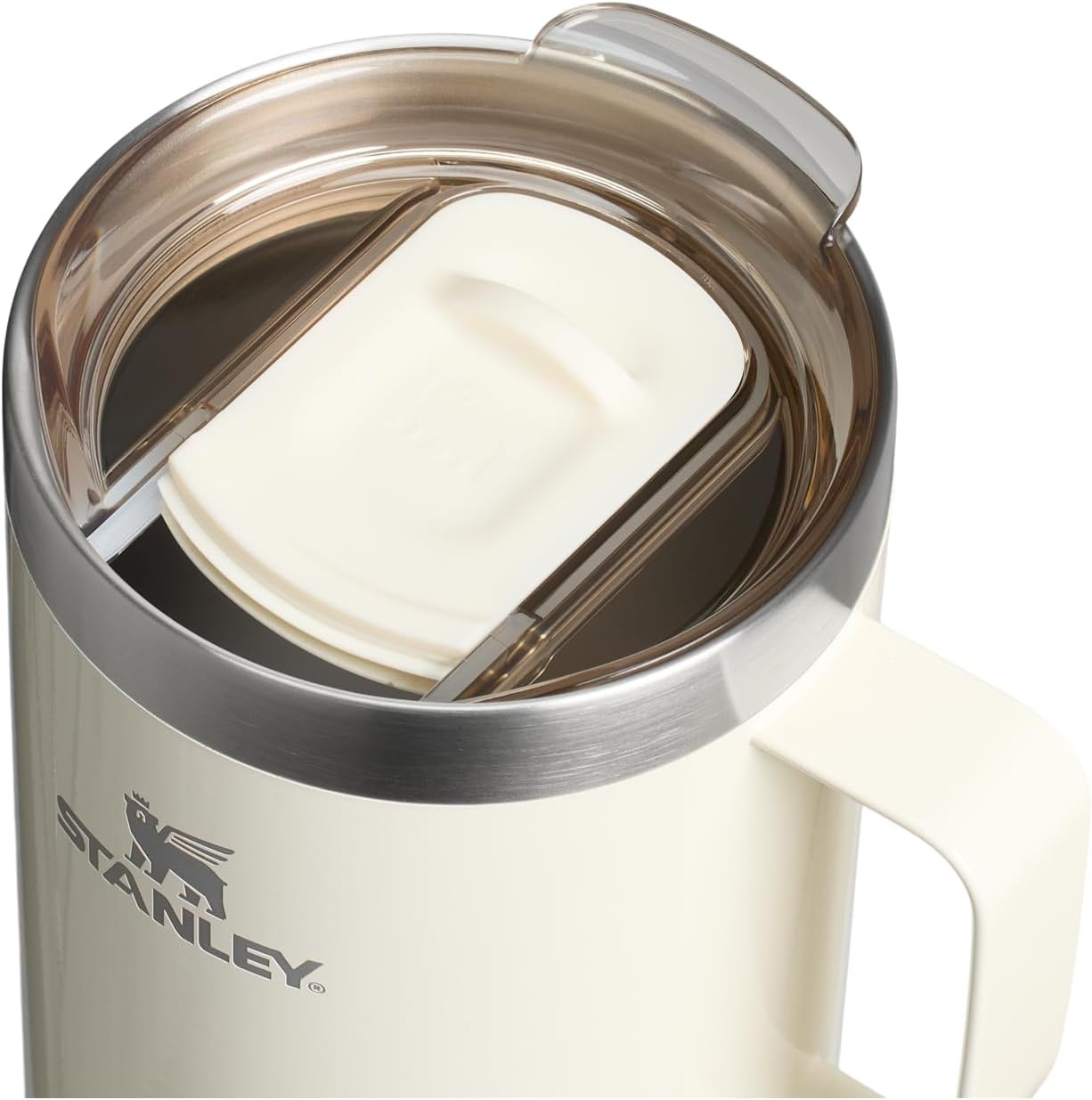 image:imageSTANLEY Everyday Camp Mug 12 oz Drink Through Lid Cup for Coffee Tea and Drinks Insulated Stainless Steel Coffee Mug BPAFree ChampagneCream Gloss