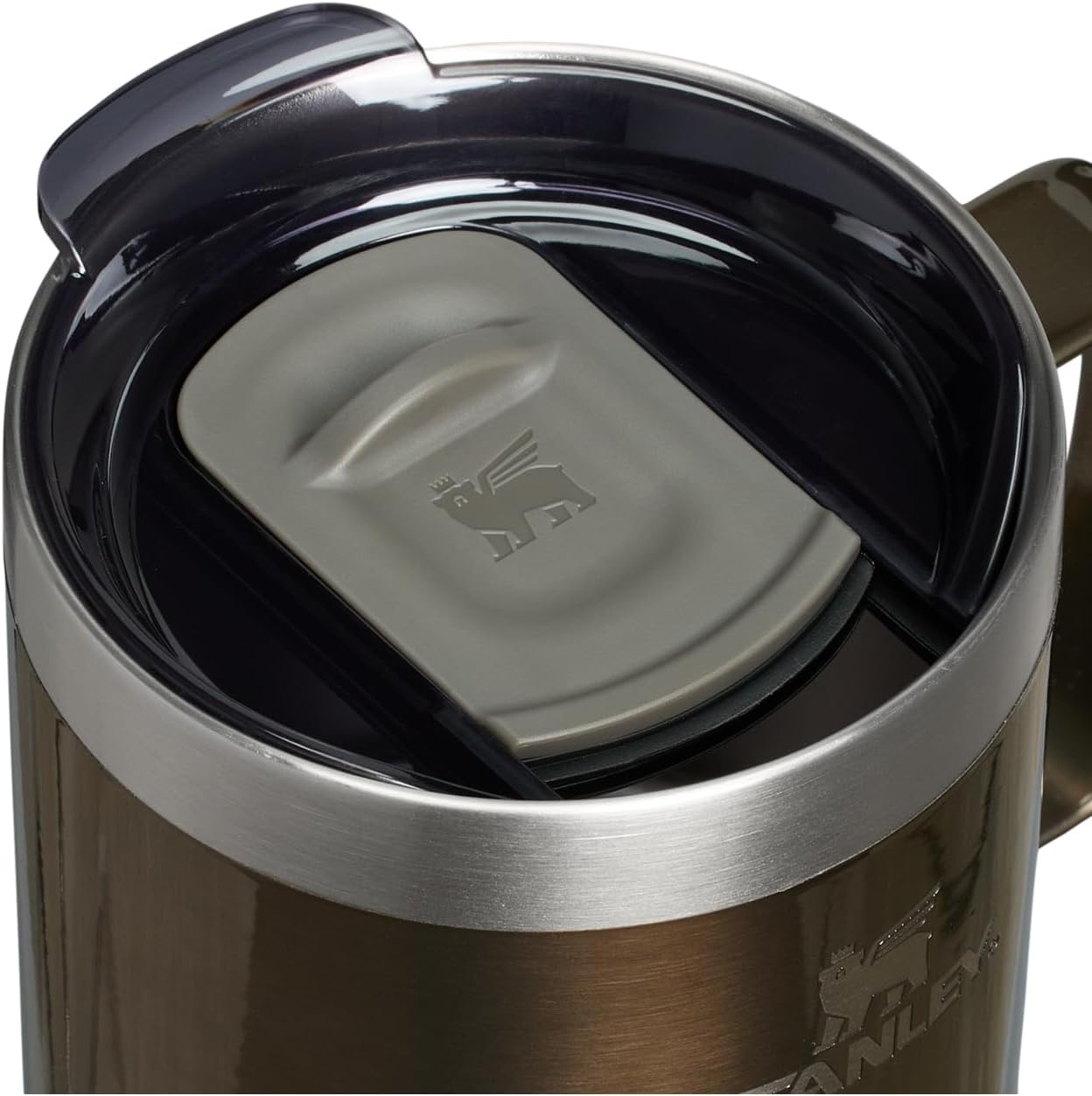image:imageSTANLEY Everyday Camp Mug 12 oz Drink Through Lid Cup for Coffee Tea and Drinks Insulated Stainless Steel Coffee Mug BPAFree ChampagneGunmetal Shine