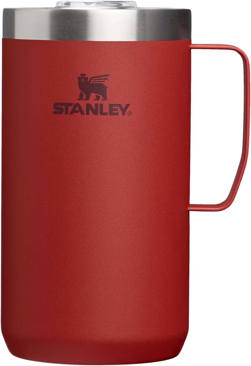 image:imageSTANLEY Everyday Camp Mug 12 oz Drink Through Lid Cup for Coffee Tea and Drinks Insulated Stainless Steel Coffee Mug BPAFree ChampagneRed Brick
