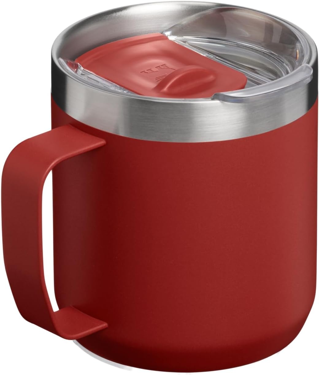 image:imageSTANLEY Everyday Camp Mug 12 oz Drink Through Lid Cup for Coffee Tea and Drinks Insulated Stainless Steel Coffee Mug BPAFree ChampagneRed Brick