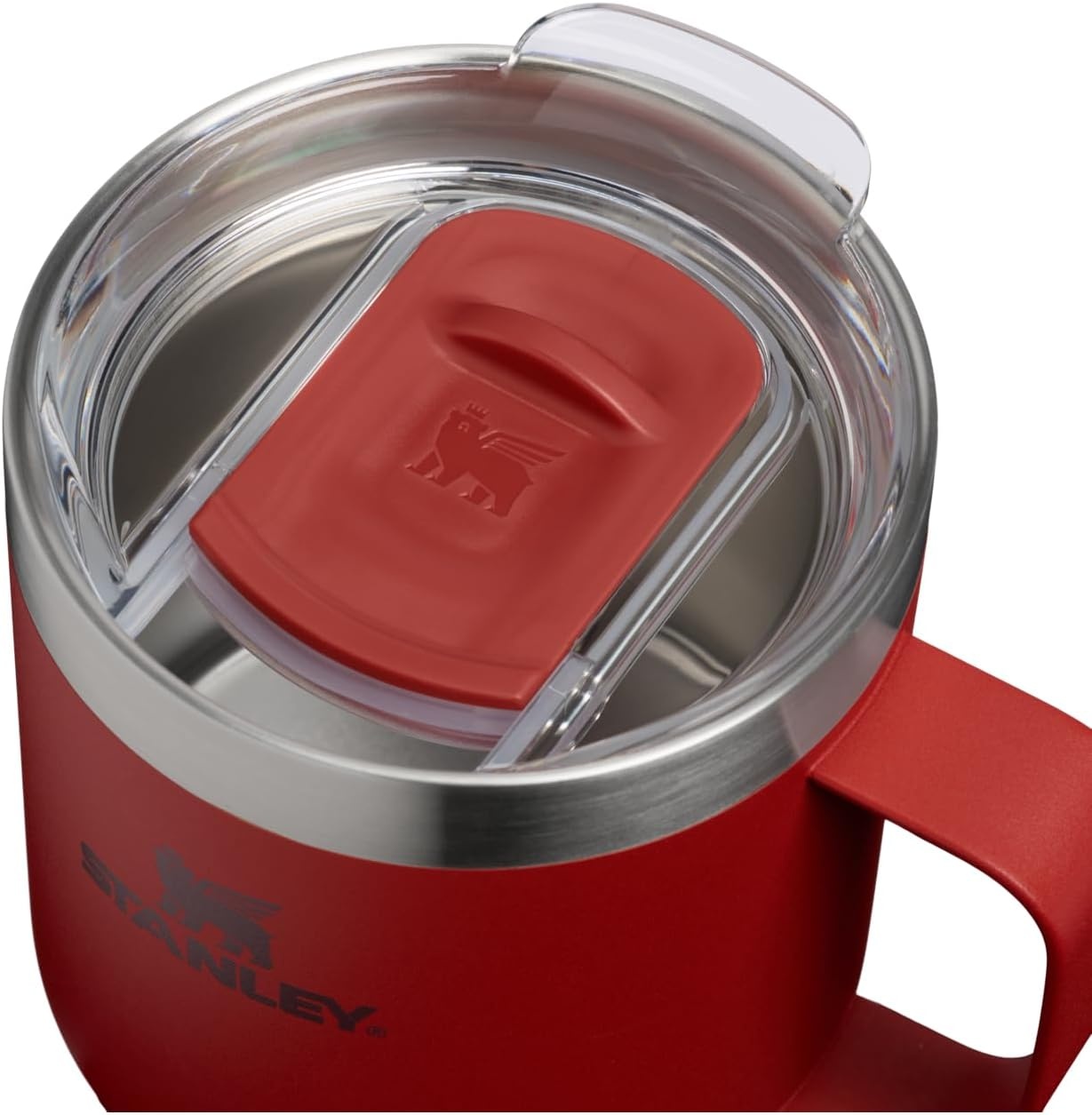 image:imageSTANLEY Everyday Camp Mug 12 oz Drink Through Lid Cup for Coffee Tea and Drinks Insulated Stainless Steel Coffee Mug BPAFree ChampagneRed Brick