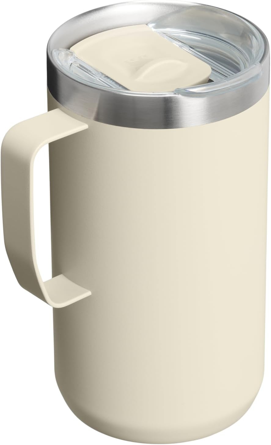image:imageSTANLEY Everyday Camp Mug 12 oz Drink Through Lid Cup for Coffee Tea and Drinks Insulated Stainless Steel Coffee Mug BPAFree ChampagneToasted Almond