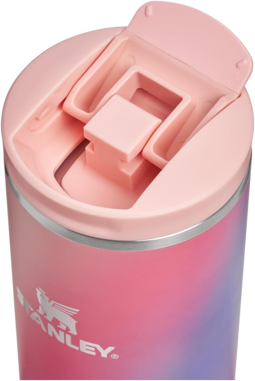 image:imageSTANLEY Transit FlipTop Mug Leakproof Coffee Travel Cup Vacuum Insulated Stainless Steel Stays Hot or Cold for Hours BPAFree 16 oz Sunset Spiral