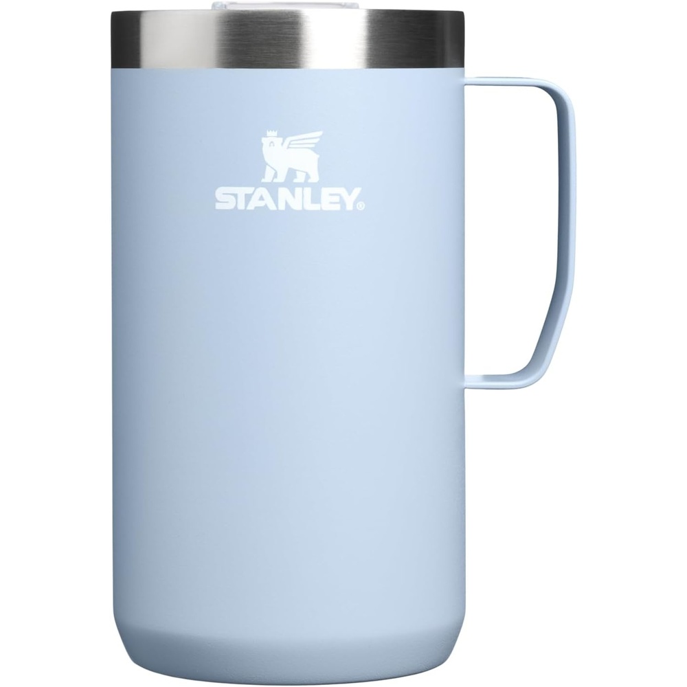 image:imageSTANLEY Everyday Camp Mug 12 oz Drink Through Lid Cup for Coffee Tea and Drinks Insulated Stainless Steel Coffee Mug BPAFree ChampagneBlue Dream Stone