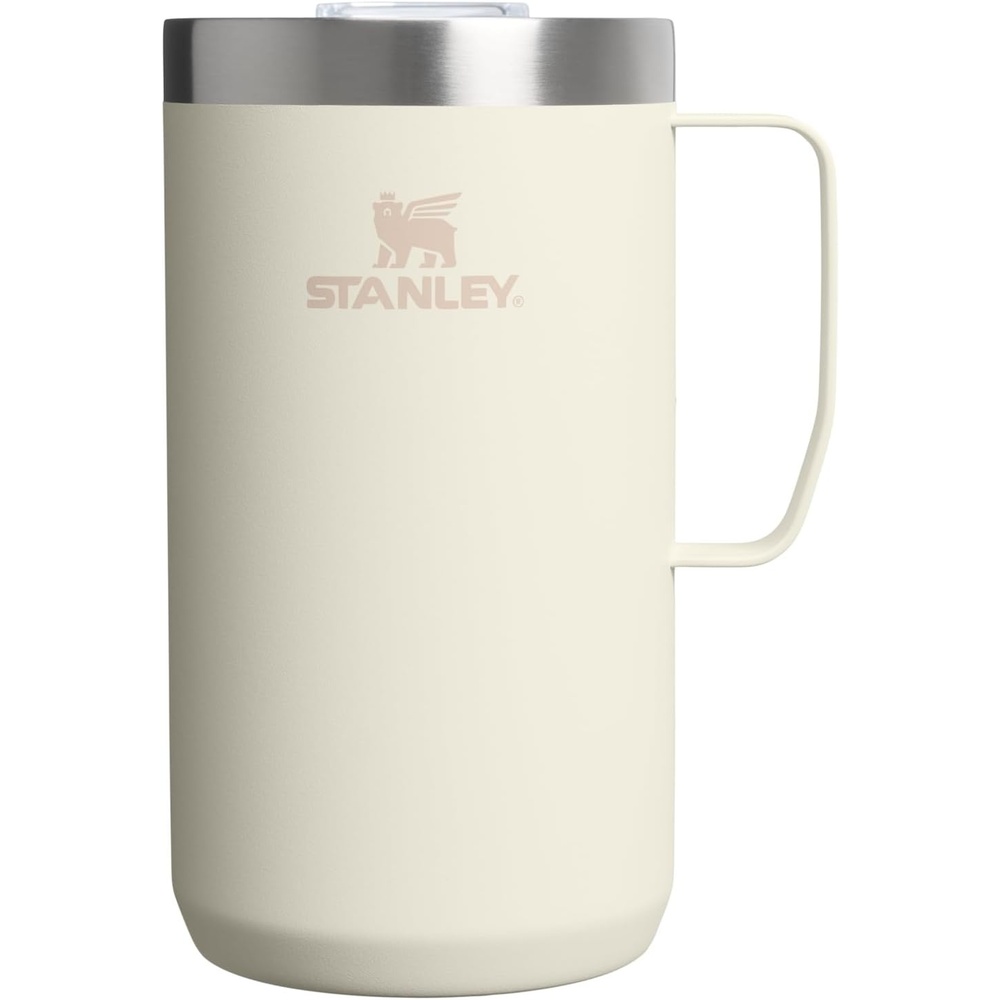 image:imageSTANLEY Everyday Camp Mug 12 oz Drink Through Lid Cup for Coffee Tea and Drinks Insulated Stainless Steel Coffee Mug BPAFree ChampagneCream