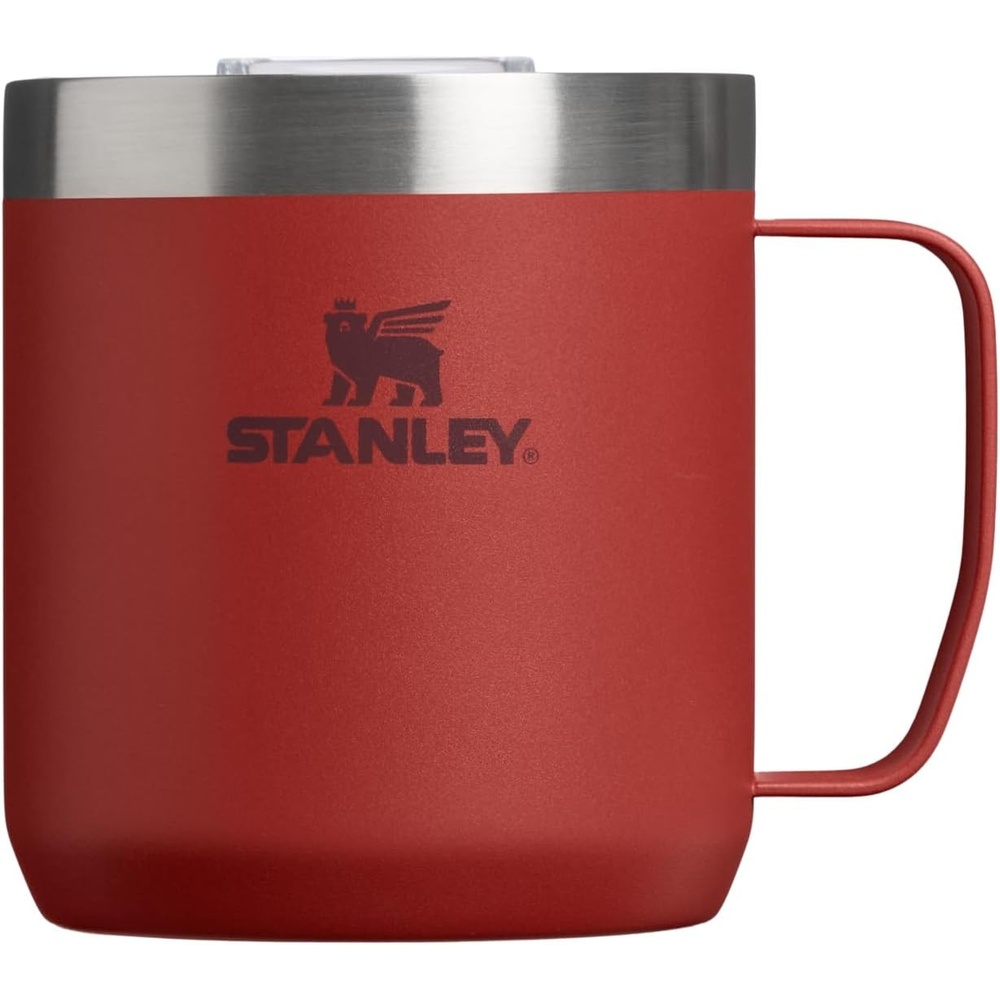 image:imageSTANLEY Everyday Camp Mug 12 oz Drink Through Lid Cup for Coffee Tea and Drinks Insulated Stainless Steel Coffee Mug BPAFree ChampagneRed Brick