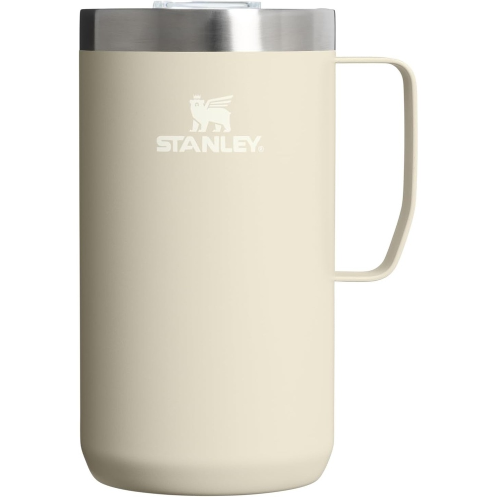 image:imageSTANLEY Everyday Camp Mug 12 oz Drink Through Lid Cup for Coffee Tea and Drinks Insulated Stainless Steel Coffee Mug BPAFree ChampagneToasted Almond