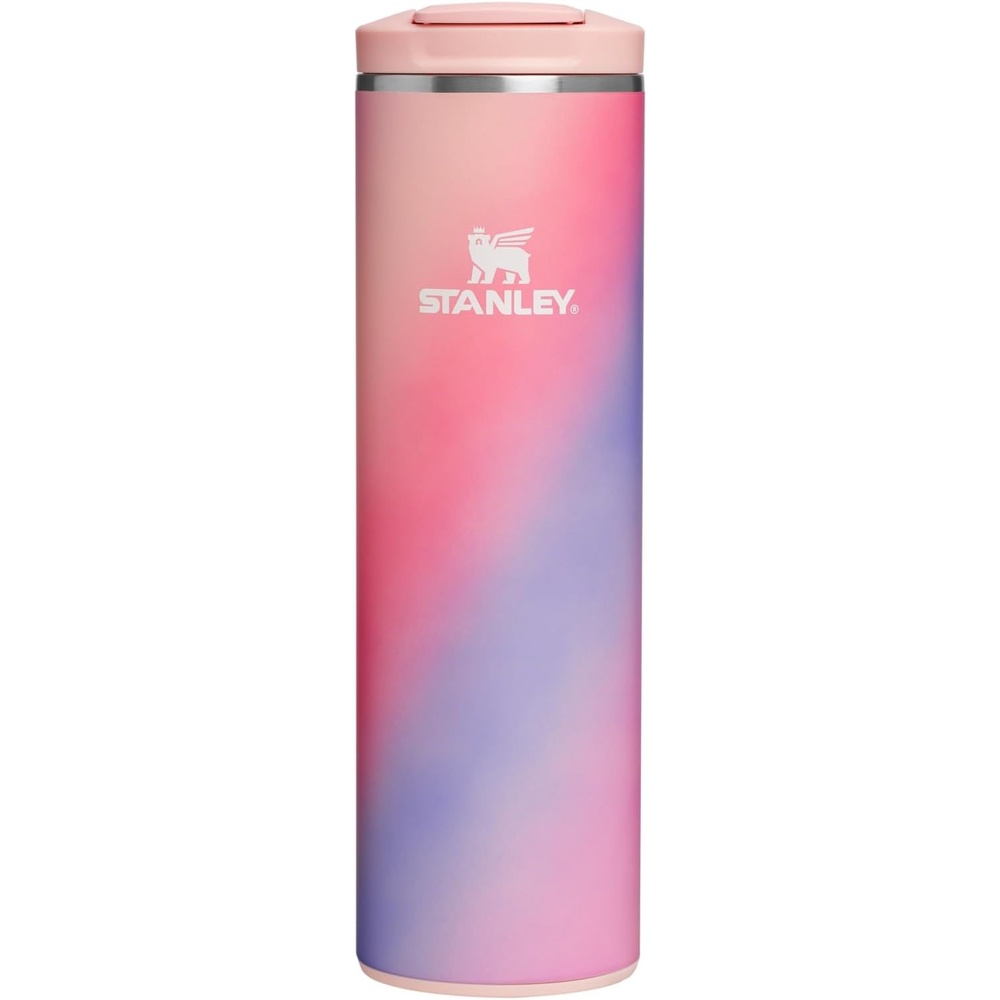 image:imageSTANLEY Transit FlipTop Mug Leakproof Coffee Travel Cup Vacuum Insulated Stainless Steel Stays Hot or Cold for Hours BPAFree 16 oz Sunset Spiral