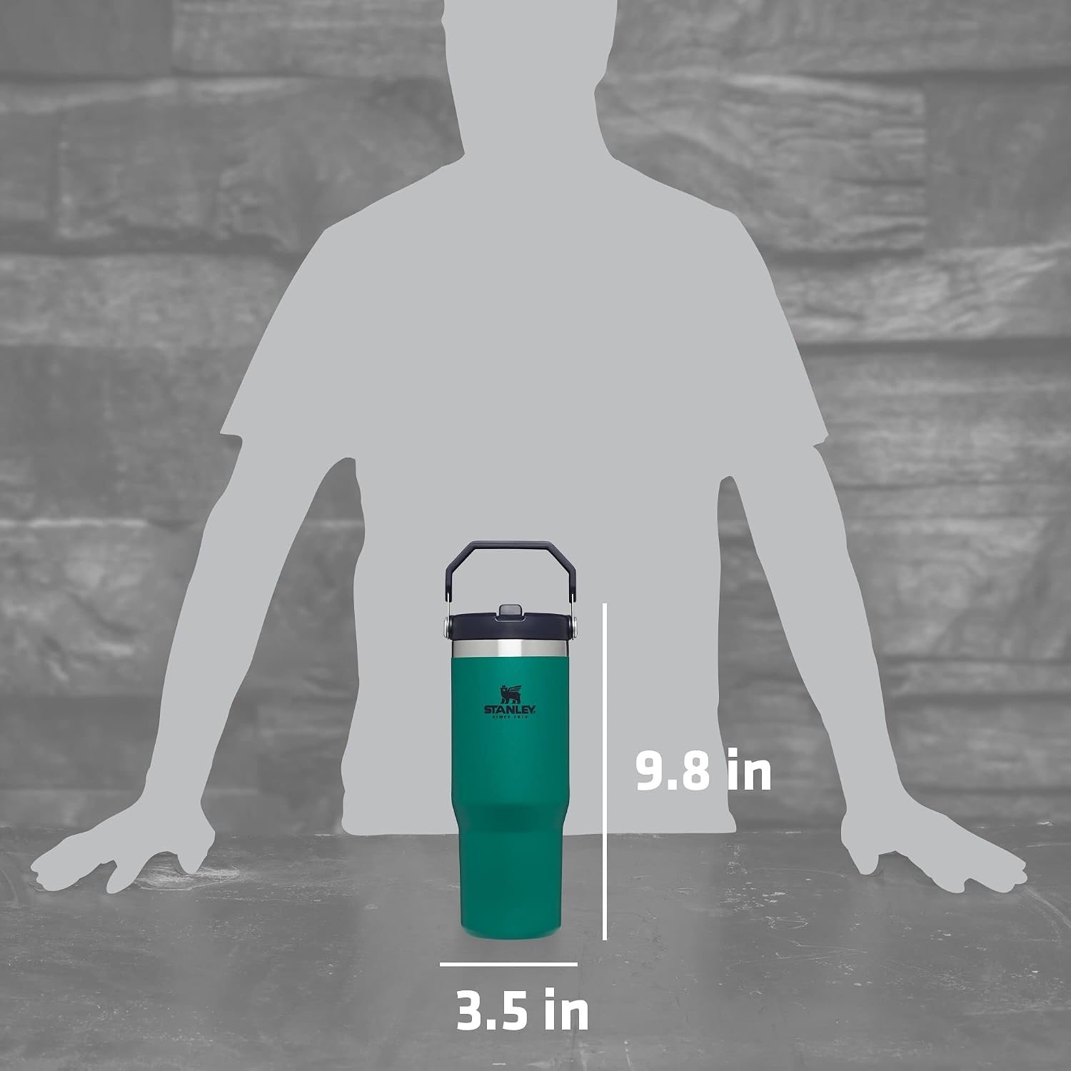 image:imageSTANLEY IceFlow 20 Flip Straw Tumbler 30 oz Pacific Hypergrip Easy Carry Handle Twist On Lid and Flip Up Straw Leak Resistant Water Bottle Insulated Stainless Steel BPAFreeTidepool