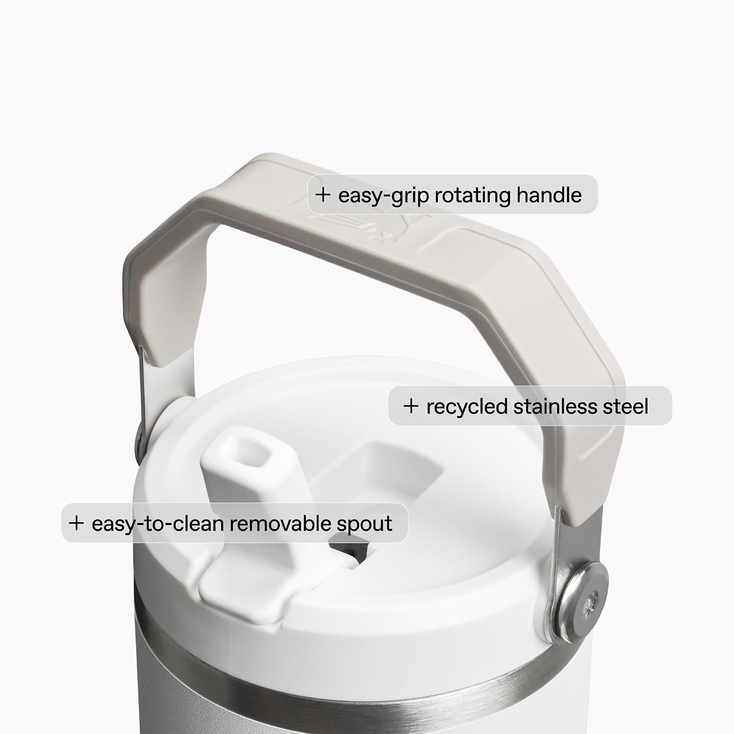 image:imageSTANLEY IceFlow 20 Flip Straw Tumbler 30 oz Pacific Hypergrip Easy Carry Handle Twist On Lid and Flip Up Straw Leak Resistant Water Bottle Insulated Stainless Steel BPAFreeMessi Goat Black