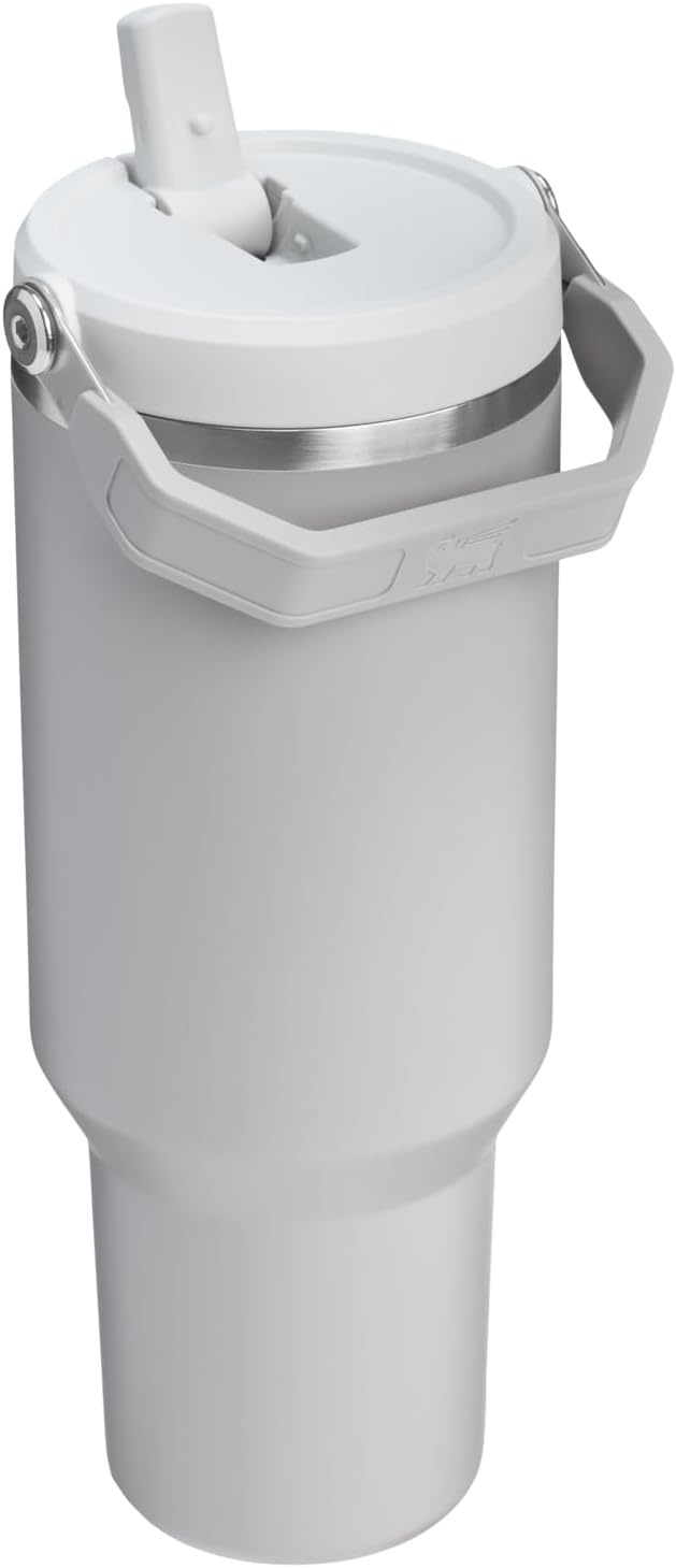 image:imageSTANLEY IceFlow 20 Flip Straw Tumbler 30 oz Pacific Hypergrip Easy Carry Handle Twist On Lid and Flip Up Straw Leak Resistant Water Bottle Insulated Stainless Steel BPAFreeAsh 20