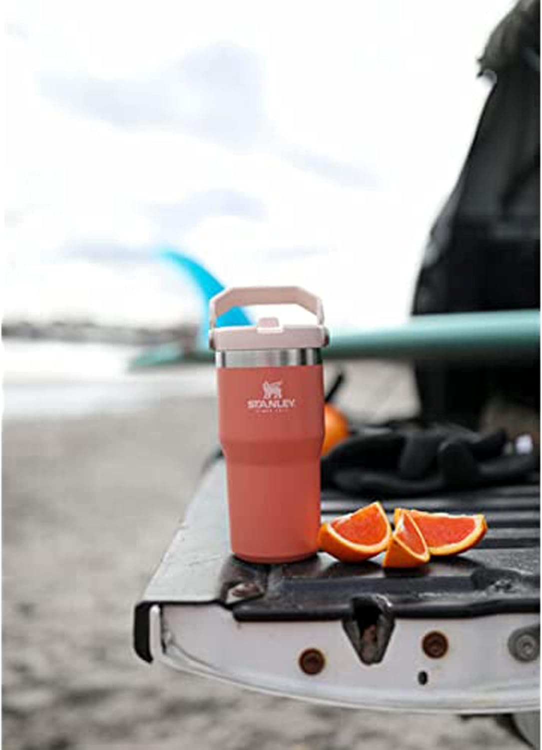 image:imageSTANLEY IceFlow 20 Flip Straw Tumbler 30 oz Pacific Hypergrip Easy Carry Handle Twist On Lid and Flip Up Straw Leak Resistant Water Bottle Insulated Stainless Steel BPAFreeGrapefruit