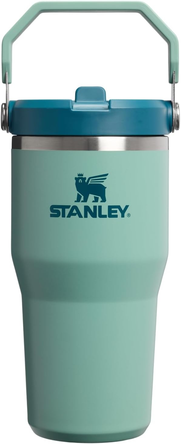 image:imageSTANLEY IceFlow 20 Flip Straw Tumbler 30 oz Pacific Hypergrip Easy Carry Handle Twist On Lid and Flip Up Straw Leak Resistant Water Bottle Insulated Stainless Steel BPAFreeSpring Green