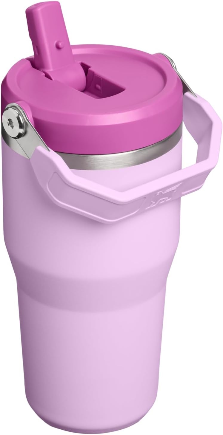 image:imageSTANLEY IceFlow 20 Flip Straw Tumbler 30 oz Pacific Hypergrip Easy Carry Handle Twist On Lid and Flip Up Straw Leak Resistant Water Bottle Insulated Stainless Steel BPAFreeSoft Orchid