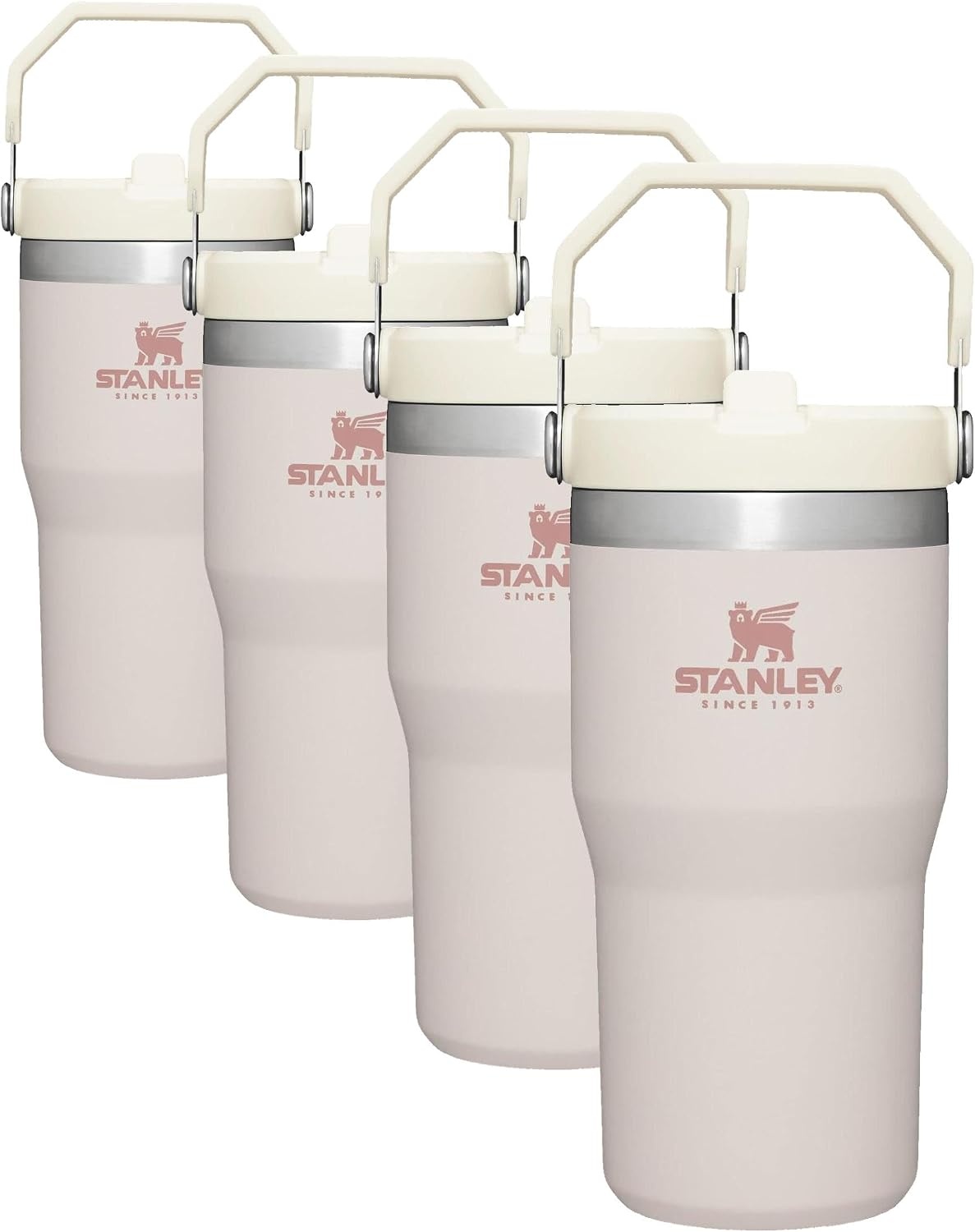 image:imageSTANLEY IceFlow 20 Flip Straw Tumbler 30 oz Pacific Hypergrip Easy Carry Handle Twist On Lid and Flip Up Straw Leak Resistant Water Bottle Insulated Stainless Steel BPAFreeRose Quartz