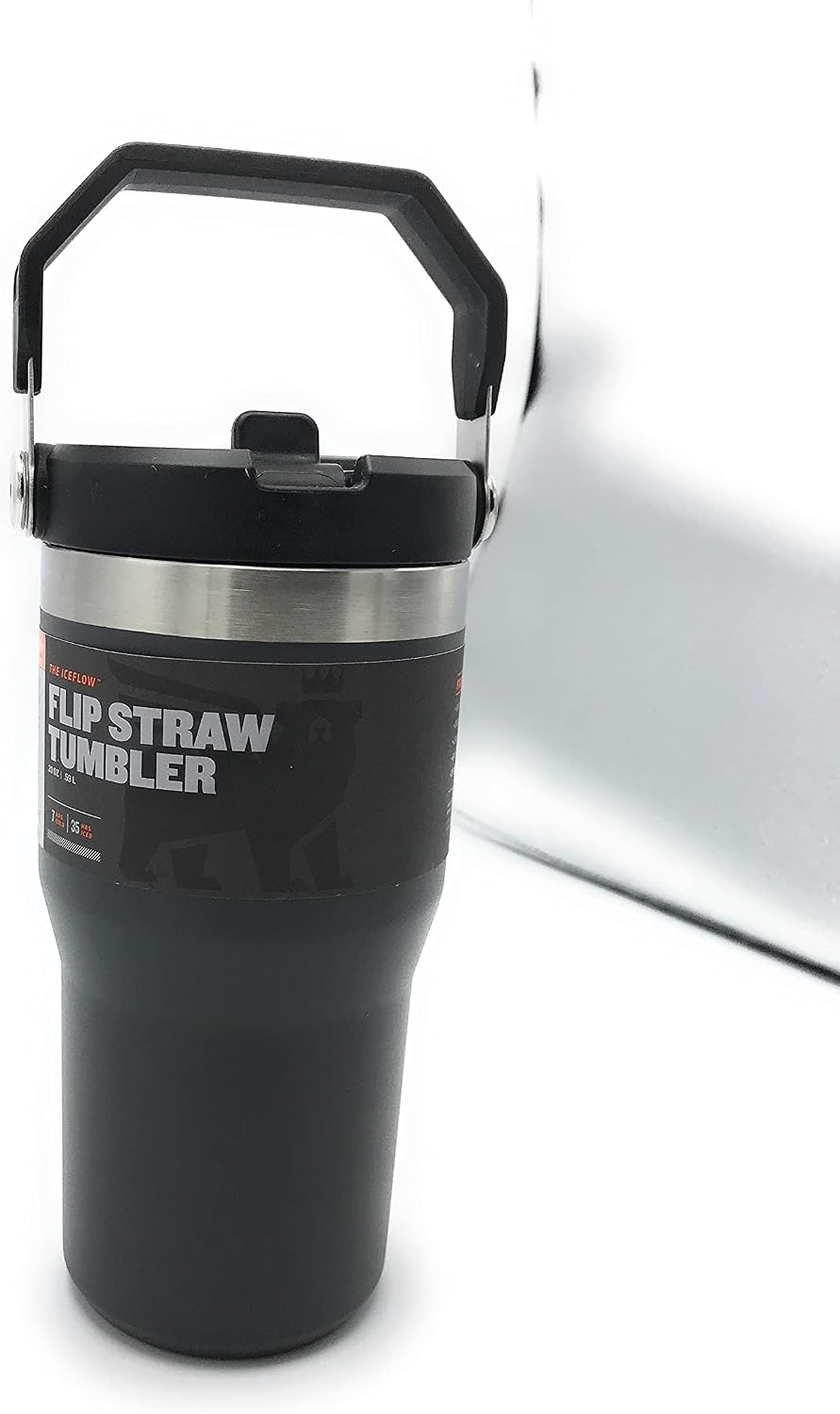 image:imageSTANLEY IceFlow 20 Flip Straw Tumbler 30 oz Pacific Hypergrip Easy Carry Handle Twist On Lid and Flip Up Straw Leak Resistant Water Bottle Insulated Stainless Steel BPAFreeCharcoal