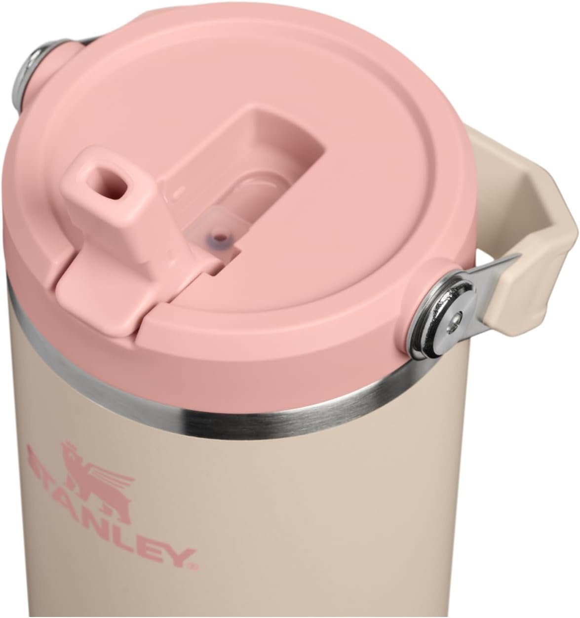 image:imageSTANLEY IceFlow 20 Flip Straw Tumbler 30 oz Pacific Hypergrip Easy Carry Handle Twist On Lid and Flip Up Straw Leak Resistant Water Bottle Insulated Stainless Steel BPAFreeChampagne