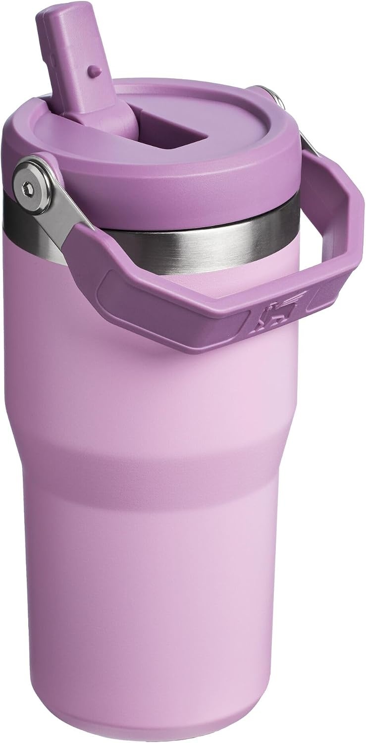 image:imageSTANLEY IceFlow 20 Flip Straw Tumbler 30 oz Pacific Hypergrip Easy Carry Handle Twist On Lid and Flip Up Straw Leak Resistant Water Bottle Insulated Stainless Steel BPAFreeLilac