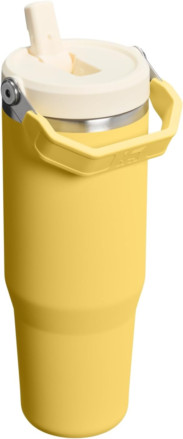 image:imageSTANLEY IceFlow 20 Flip Straw Tumbler 30 oz Pacific Hypergrip Easy Carry Handle Twist On Lid and Flip Up Straw Leak Resistant Water Bottle Insulated Stainless Steel BPAFreeDaffodil