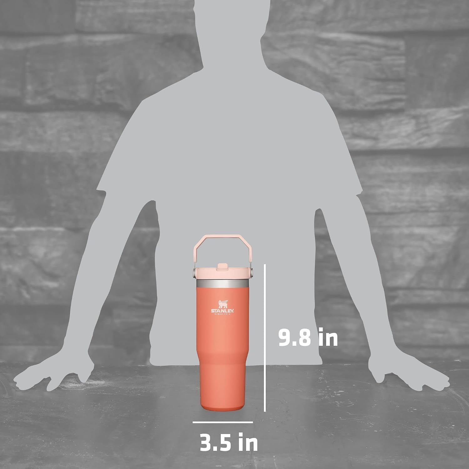 image:imageSTANLEY IceFlow 20 Flip Straw Tumbler 30 oz Pacific Hypergrip Easy Carry Handle Twist On Lid and Flip Up Straw Leak Resistant Water Bottle Insulated Stainless Steel BPAFreeGrapefruit