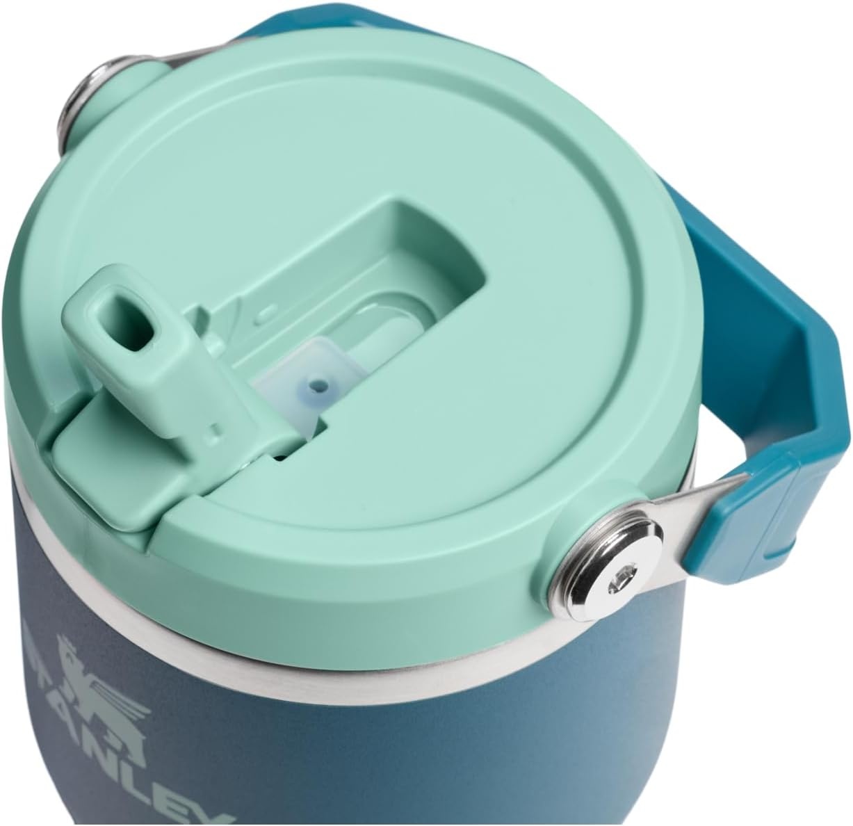 image:imageSTANLEY IceFlow 20 Flip Straw Tumbler 30 oz Pacific Hypergrip Easy Carry Handle Twist On Lid and Flip Up Straw Leak Resistant Water Bottle Insulated Stainless Steel BPAFreeCoastal Teal