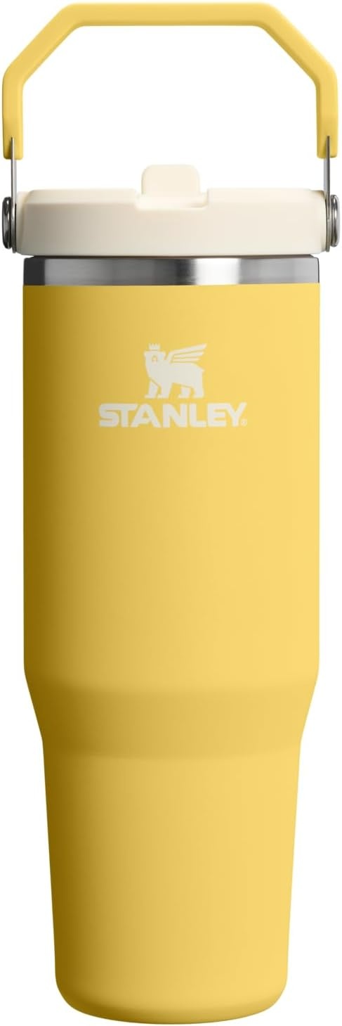 image:imageSTANLEY IceFlow 20 Flip Straw Tumbler 30 oz Pacific Hypergrip Easy Carry Handle Twist On Lid and Flip Up Straw Leak Resistant Water Bottle Insulated Stainless Steel BPAFreeDaffodil