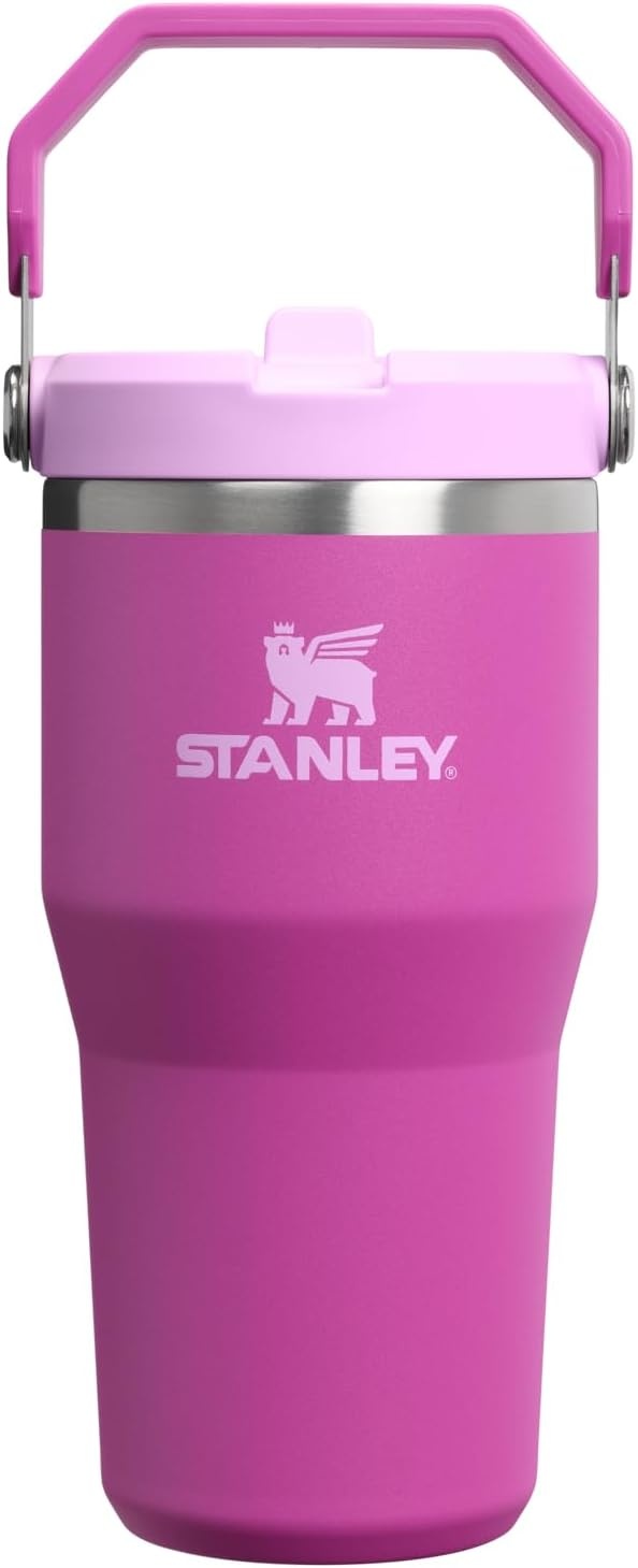 image:imageSTANLEY IceFlow 20 Flip Straw Tumbler 30 oz Pacific Hypergrip Easy Carry Handle Twist On Lid and Flip Up Straw Leak Resistant Water Bottle Insulated Stainless Steel BPAFreeDark Blossom