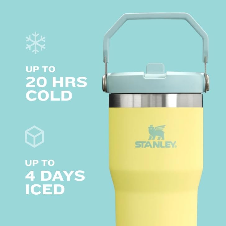 image:imageSTANLEY IceFlow 20 Flip Straw Tumbler 30 oz Pacific Hypergrip Easy Carry Handle Twist On Lid and Flip Up Straw Leak Resistant Water Bottle Insulated Stainless Steel BPAFreeTwilight