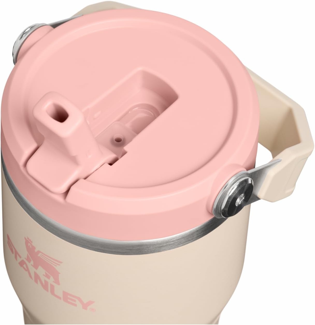 image:imageSTANLEY IceFlow 20 Flip Straw Tumbler 30 oz Pacific Hypergrip Easy Carry Handle Twist On Lid and Flip Up Straw Leak Resistant Water Bottle Insulated Stainless Steel BPAFreeChampagne