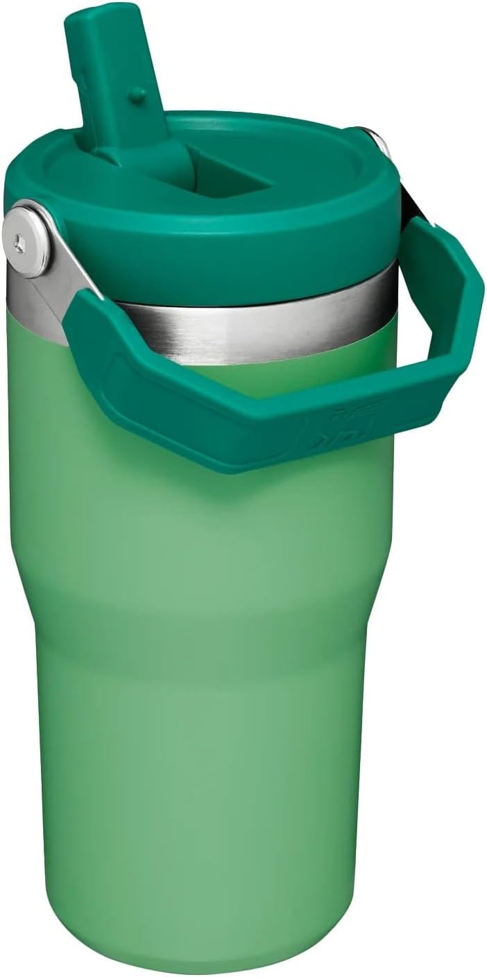 image:imageSTANLEY IceFlow 20 Flip Straw Tumbler 30 oz Pacific Hypergrip Easy Carry Handle Twist On Lid and Flip Up Straw Leak Resistant Water Bottle Insulated Stainless Steel BPAFreeJade