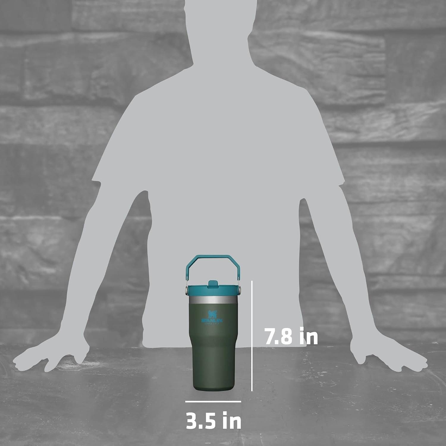image:imageSTANLEY IceFlow 20 Flip Straw Tumbler 30 oz Pacific Hypergrip Easy Carry Handle Twist On Lid and Flip Up Straw Leak Resistant Water Bottle Insulated Stainless Steel BPAFreeSpirulina