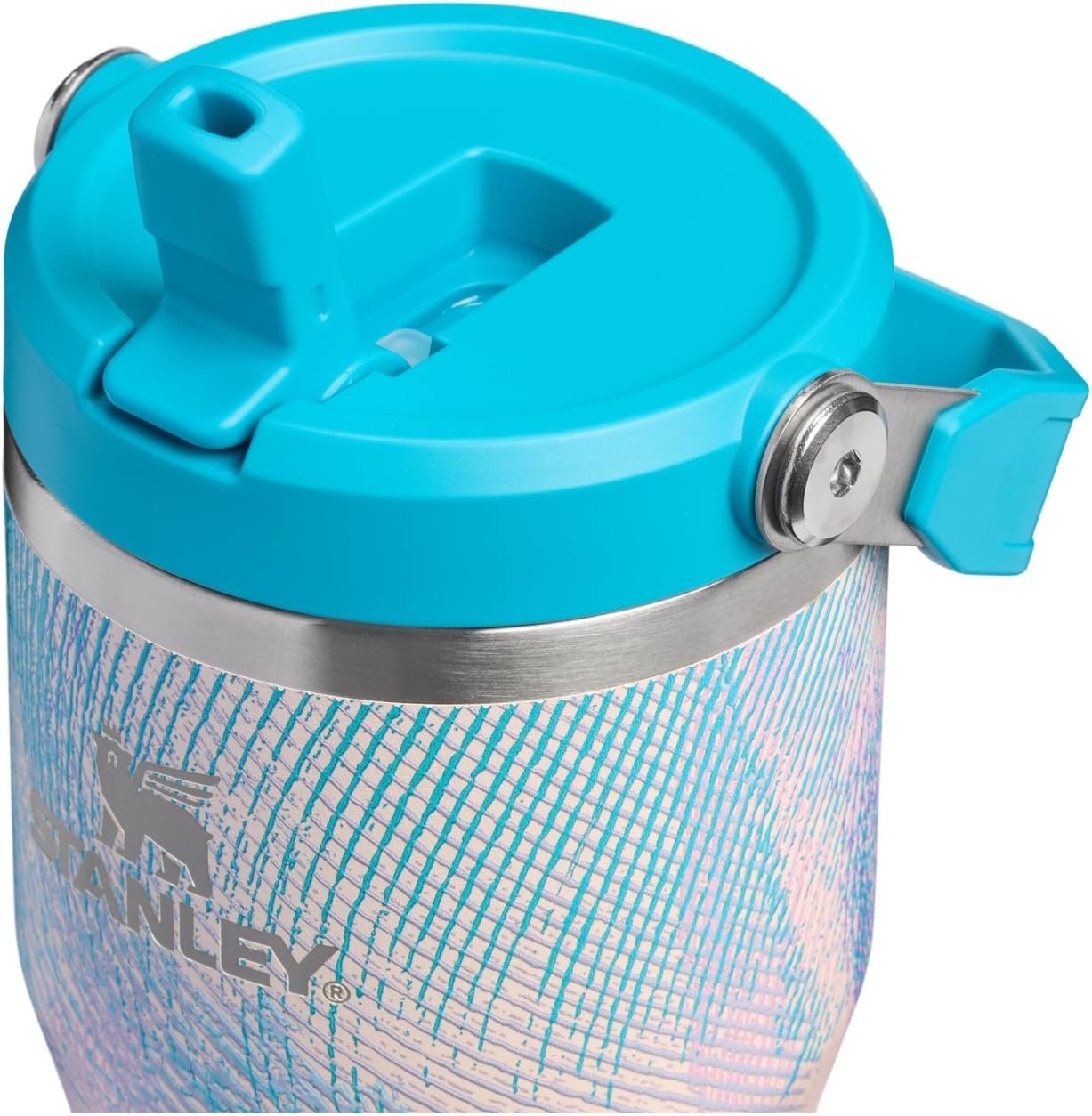 image:imageSTANLEY IceFlow 20 Flip Straw Tumbler 30 oz Pacific Hypergrip Easy Carry Handle Twist On Lid and Flip Up Straw Leak Resistant Water Bottle Insulated Stainless Steel BPAFreeSea Glass Plume