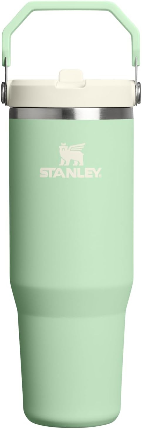 image:imageSTANLEY IceFlow 20 Flip Straw Tumbler 30 oz Pacific Hypergrip Easy Carry Handle Twist On Lid and Flip Up Straw Leak Resistant Water Bottle Insulated Stainless Steel BPAFreePistachio