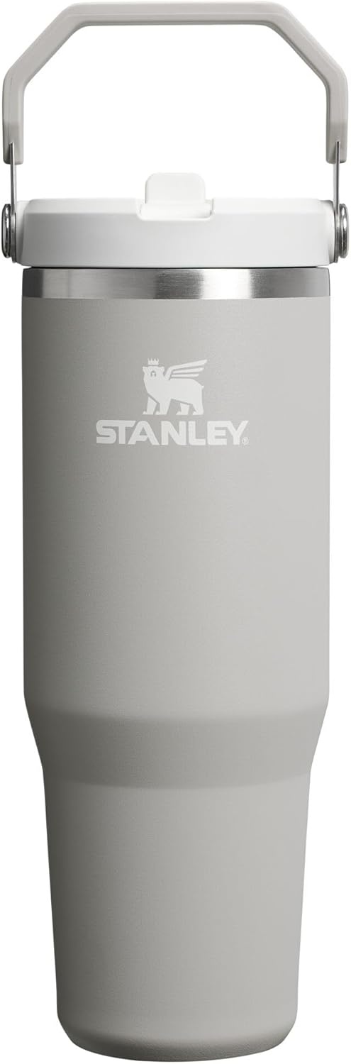 image:imageSTANLEY IceFlow 20 Flip Straw Tumbler 30 oz Pacific Hypergrip Easy Carry Handle Twist On Lid and Flip Up Straw Leak Resistant Water Bottle Insulated Stainless Steel BPAFreeAsh 20
