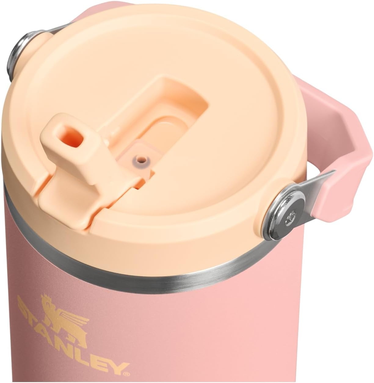 image:imageSTANLEY IceFlow 20 Flip Straw Tumbler 30 oz Pacific Hypergrip Easy Carry Handle Twist On Lid and Flip Up Straw Leak Resistant Water Bottle Insulated Stainless Steel BPAFreePeach Rose