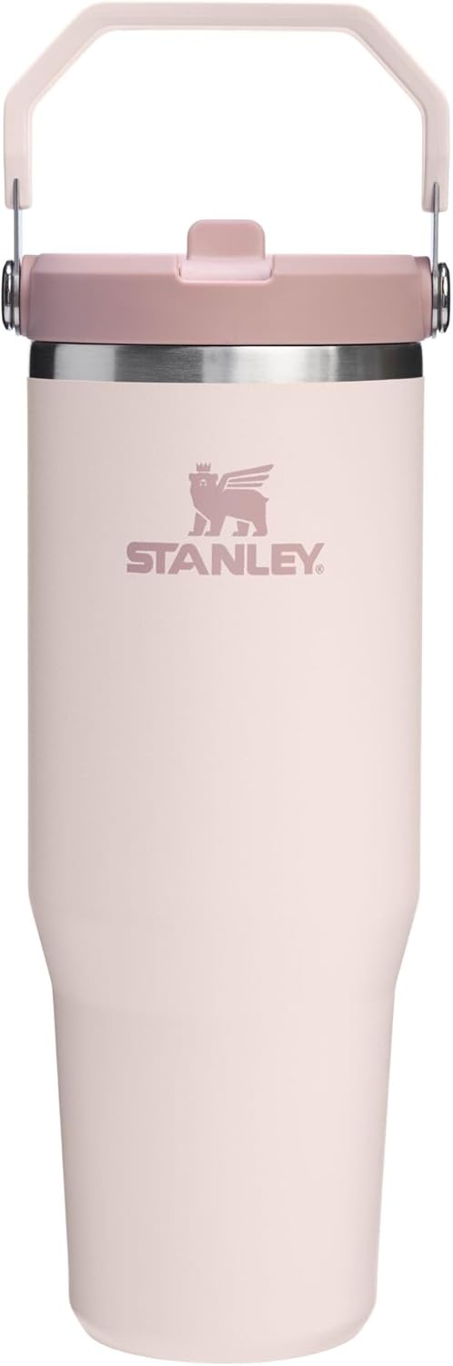 image:imageSTANLEY IceFlow 20 Flip Straw Tumbler 30 oz Pacific Hypergrip Easy Carry Handle Twist On Lid and Flip Up Straw Leak Resistant Water Bottle Insulated Stainless Steel BPAFreeRose Quartz 20
