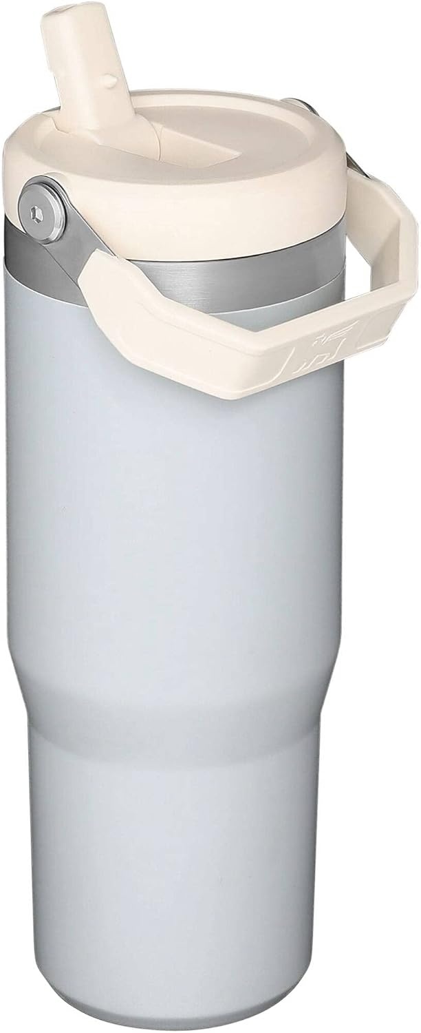 image:imageSTANLEY IceFlow 20 Flip Straw Tumbler 30 oz Pacific Hypergrip Easy Carry Handle Twist On Lid and Flip Up Straw Leak Resistant Water Bottle Insulated Stainless Steel BPAFreeCloud