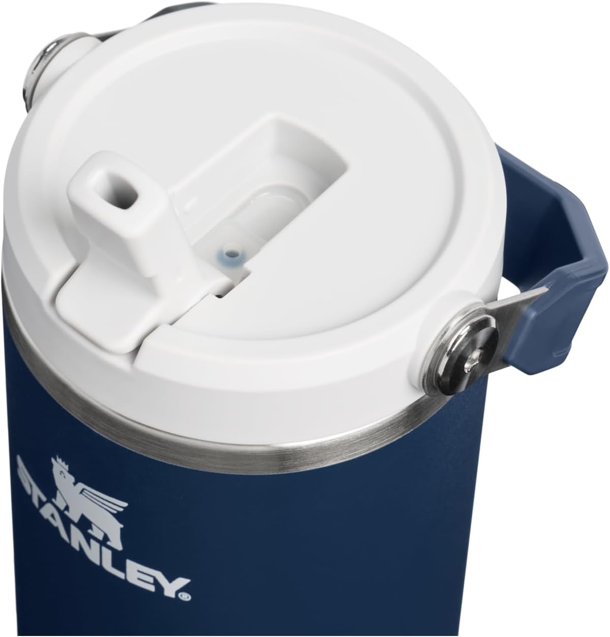 image:imageSTANLEY IceFlow 20 Flip Straw Tumbler 30 oz Pacific Hypergrip Easy Carry Handle Twist On Lid and Flip Up Straw Leak Resistant Water Bottle Insulated Stainless Steel BPAFreeDark Navy
