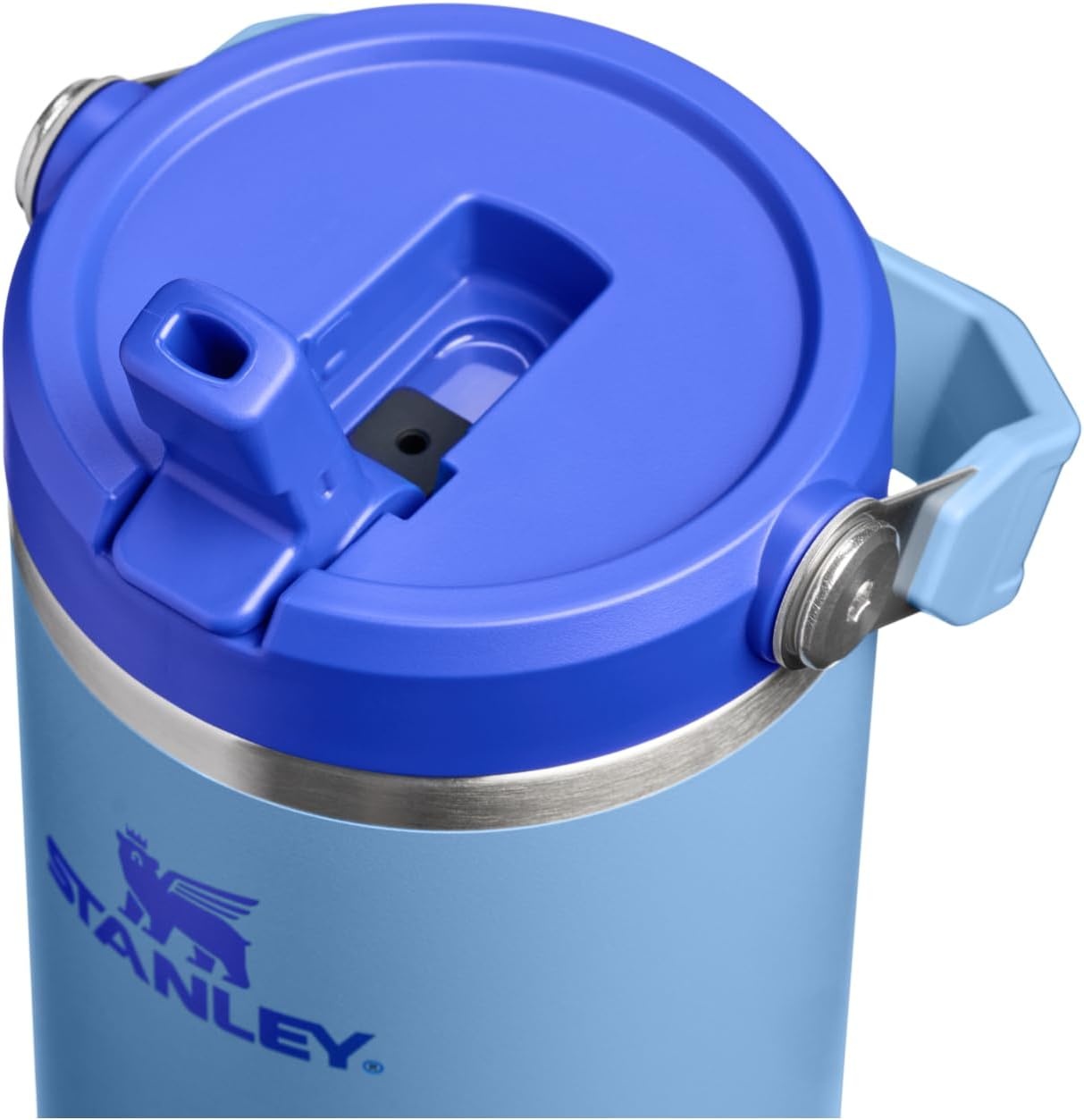 image:imageSTANLEY IceFlow 20 Flip Straw Tumbler 30 oz Pacific Hypergrip Easy Carry Handle Twist On Lid and Flip Up Straw Leak Resistant Water Bottle Insulated Stainless Steel BPAFreeBlue Sky