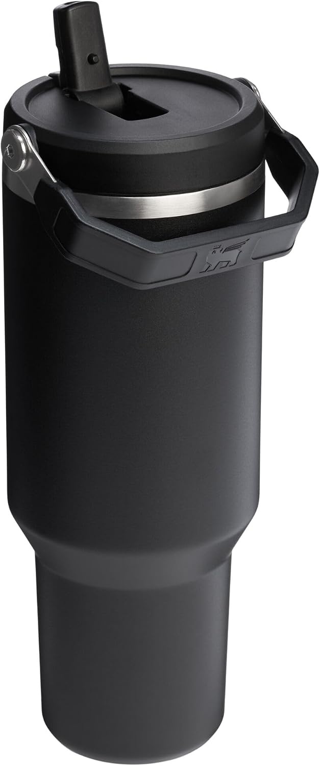 image:imageSTANLEY IceFlow 20 Flip Straw Tumbler 30 oz Pacific Hypergrip Easy Carry Handle Twist On Lid and Flip Up Straw Leak Resistant Water Bottle Insulated Stainless Steel BPAFreeBlack 20