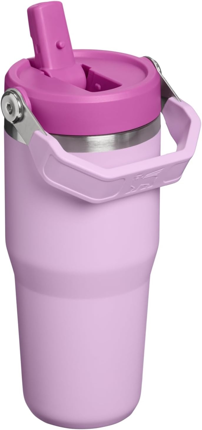 image:imageSTANLEY IceFlow 20 Flip Straw Tumbler 30 oz Pacific Hypergrip Easy Carry Handle Twist On Lid and Flip Up Straw Leak Resistant Water Bottle Insulated Stainless Steel BPAFreeSoft Orchid