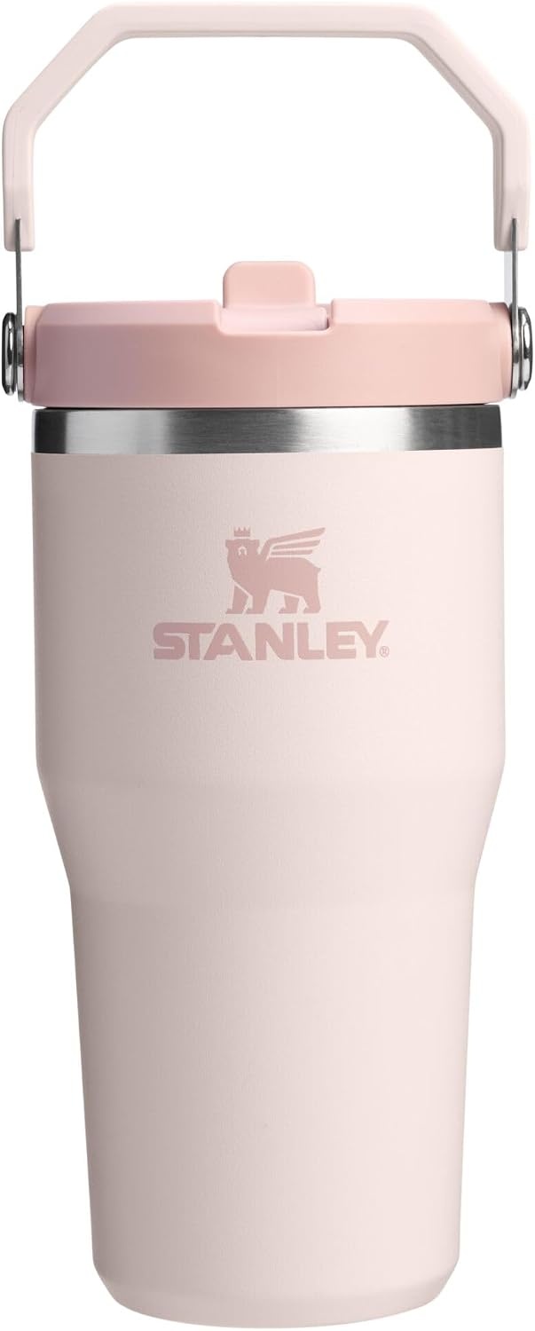 image:imageSTANLEY IceFlow 20 Flip Straw Tumbler 30 oz Pacific Hypergrip Easy Carry Handle Twist On Lid and Flip Up Straw Leak Resistant Water Bottle Insulated Stainless Steel BPAFreeRose Quartz 20