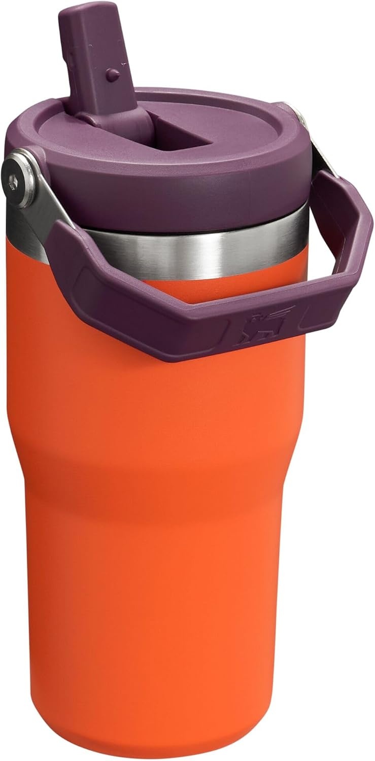 image:imageSTANLEY IceFlow 20 Flip Straw Tumbler 30 oz Pacific Hypergrip Easy Carry Handle Twist On Lid and Flip Up Straw Leak Resistant Water Bottle Insulated Stainless Steel BPAFreeTigerlily Plum