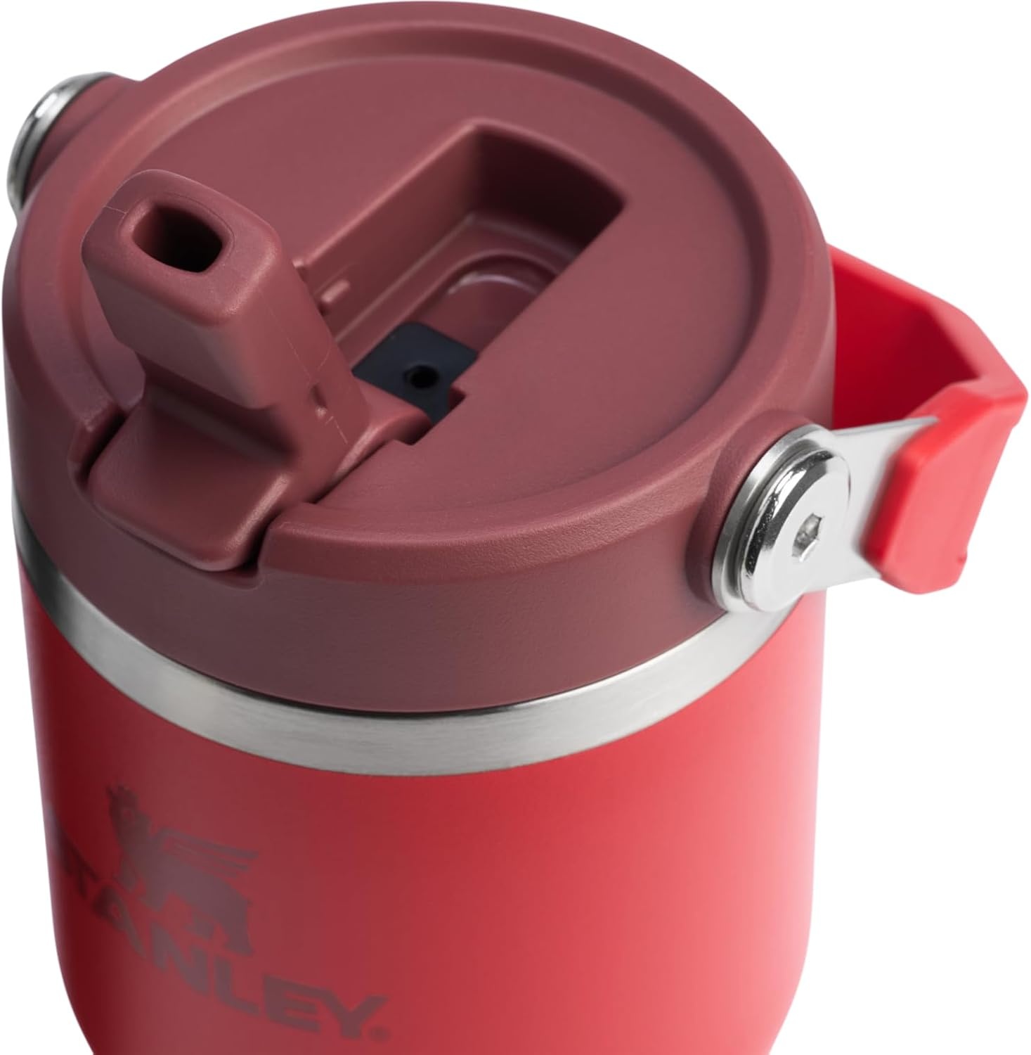 image:imageSTANLEY IceFlow 20 Flip Straw Tumbler 30 oz Pacific Hypergrip Easy Carry Handle Twist On Lid and Flip Up Straw Leak Resistant Water Bottle Insulated Stainless Steel BPAFreeChili Red