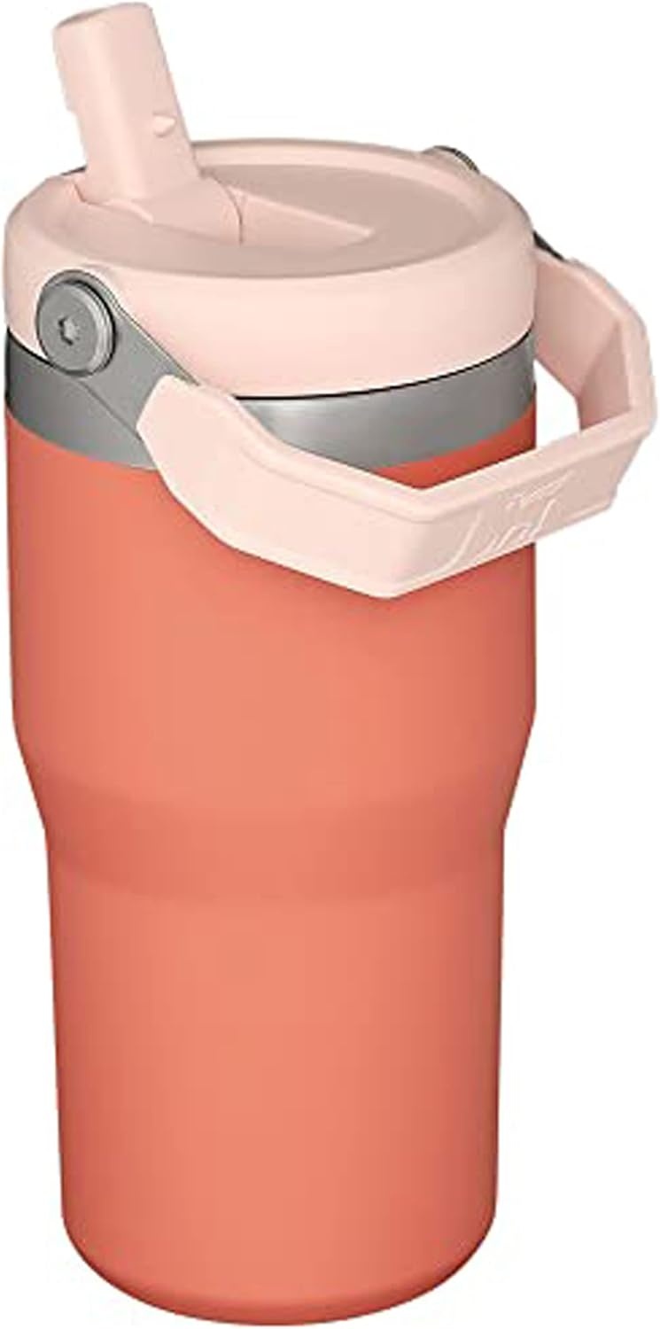image:imageSTANLEY IceFlow 20 Flip Straw Tumbler 30 oz Pacific Hypergrip Easy Carry Handle Twist On Lid and Flip Up Straw Leak Resistant Water Bottle Insulated Stainless Steel BPAFreeGrapefruit
