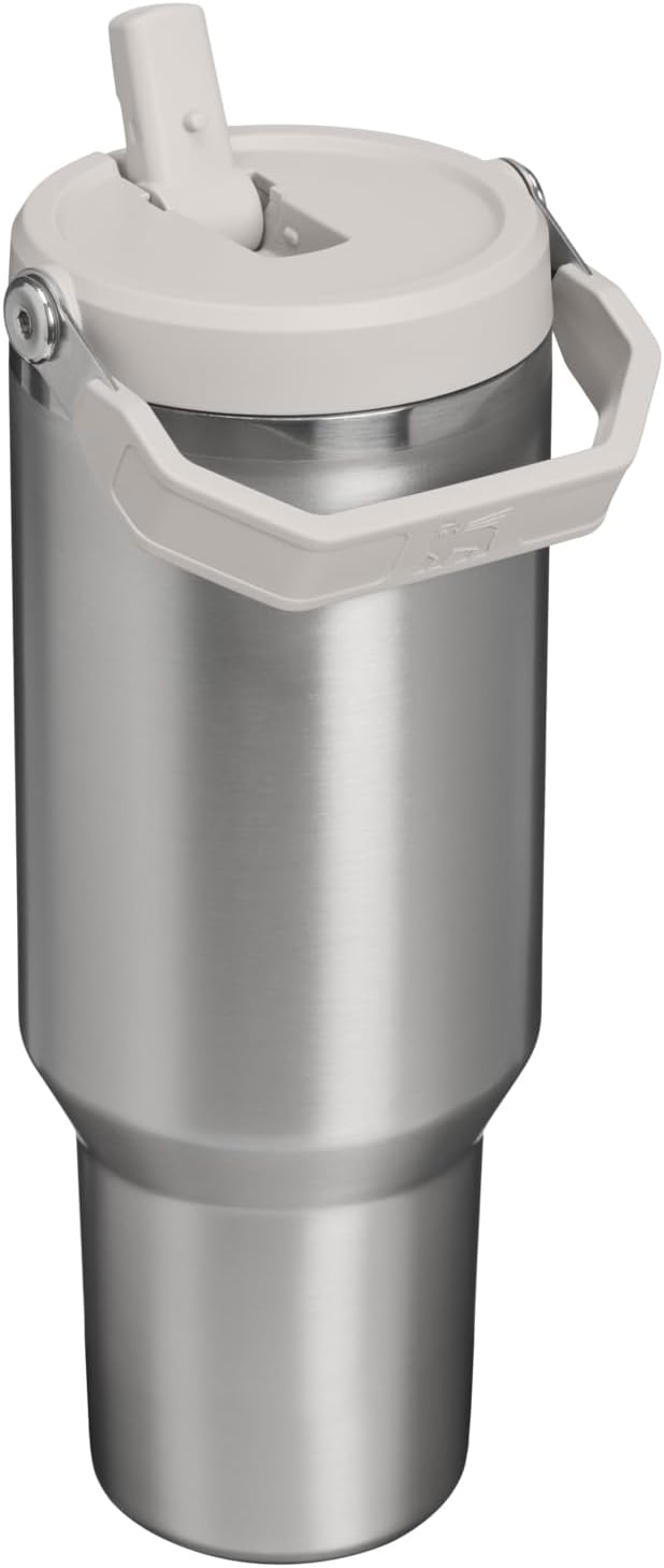 image:imageSTANLEY IceFlow 20 Flip Straw Tumbler 30 oz Pacific Hypergrip Easy Carry Handle Twist On Lid and Flip Up Straw Leak Resistant Water Bottle Insulated Stainless Steel BPAFreeStainless Steel Ash