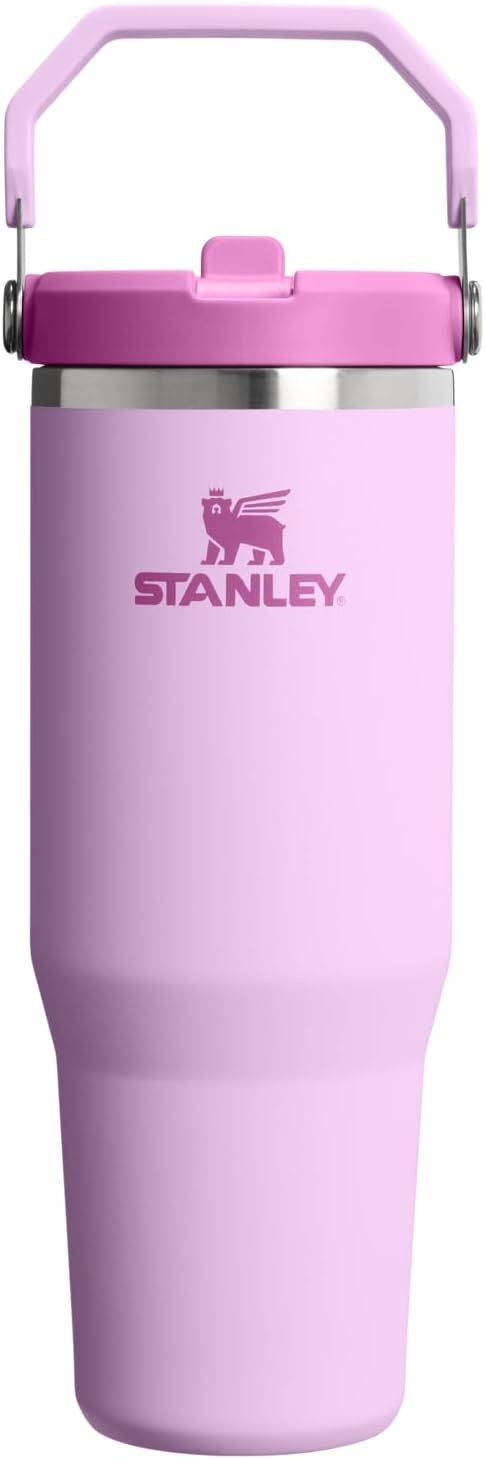 image:imageSTANLEY IceFlow 20 Flip Straw Tumbler 30 oz Pacific Hypergrip Easy Carry Handle Twist On Lid and Flip Up Straw Leak Resistant Water Bottle Insulated Stainless Steel BPAFreeSoft Orchid